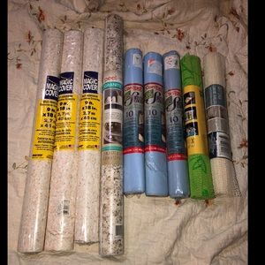 9 rolls of shelf liner NEW multi use & colors